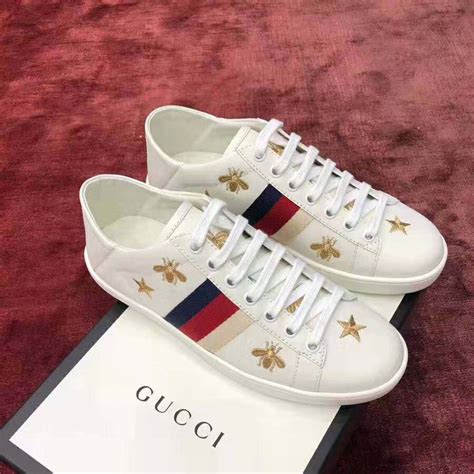 gucci white sneakers with bee|Gucci New Ace Sneaker (Women) .